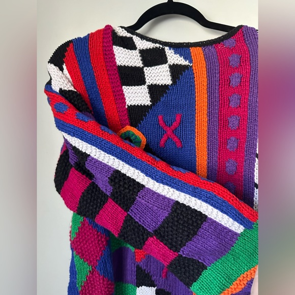 Vintage abstract art neon knit - Picture 3 of 5